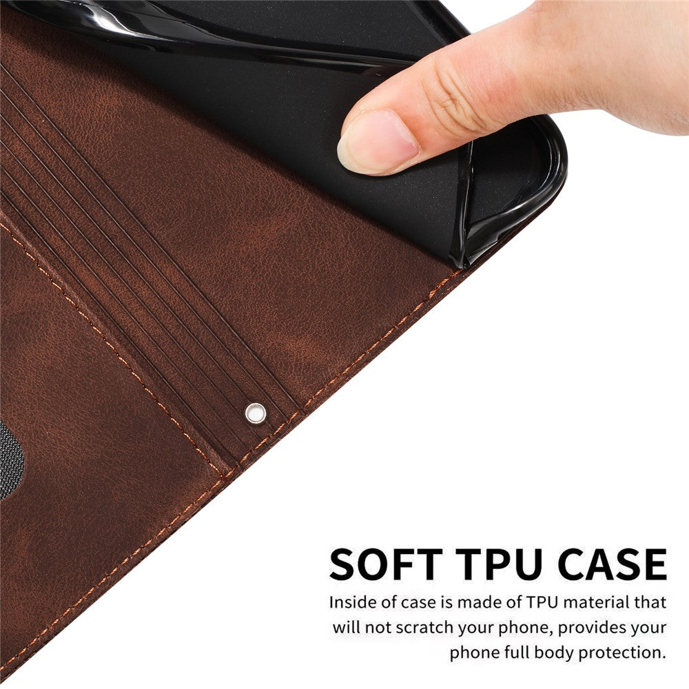 Leather Case For Xiaomi Poco F8 Ultra / Redmi K90 Pro Max 5G / K100 Pro Max 5G Imprinted Triangle Phone Cover with Hand Strap
