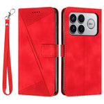 Leather Case For Xiaomi Poco F8 Ultra / Redmi K90 Pro Max 5G / K100 Pro Max 5G Imprinted Triangle Phone Cover with Hand Strap