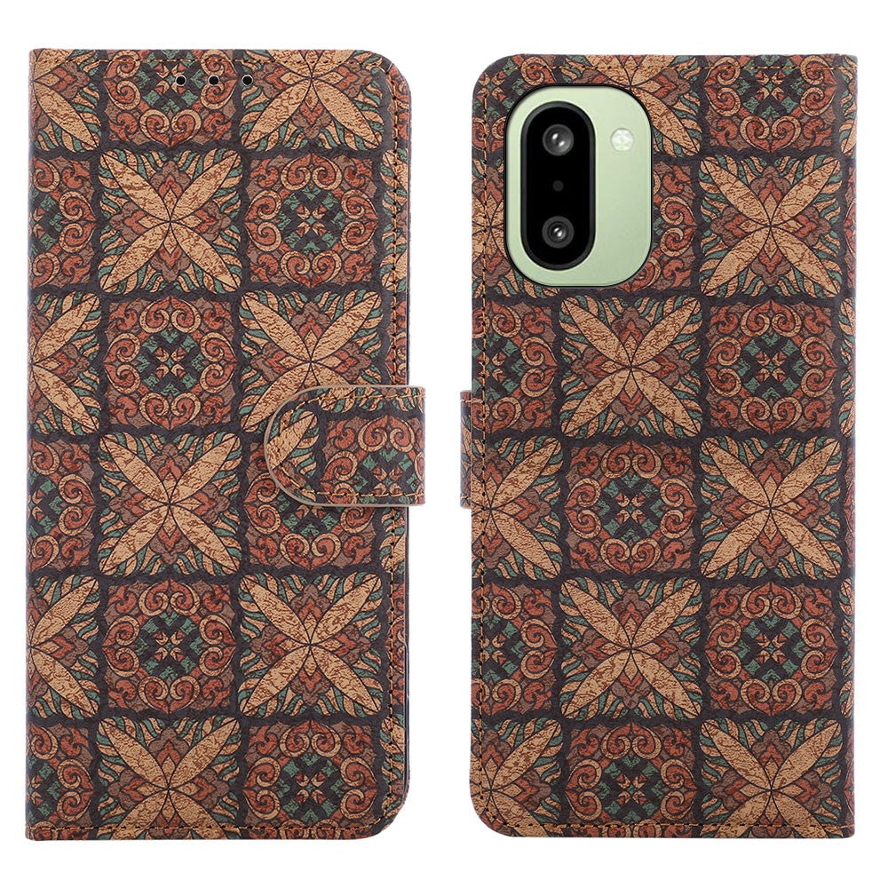 OnePlus 15R 5G Läderplånboksfodral Bohemiskt TPU PU mobilskal med Stativ