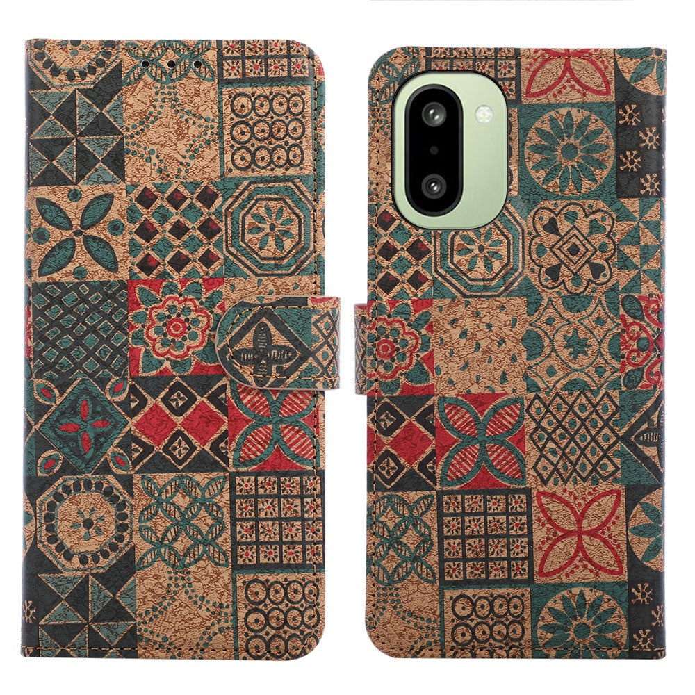 For OnePlus 15R 5G Leather Wallet Case Bohemian-style TPU PU Phone Cover with Stand