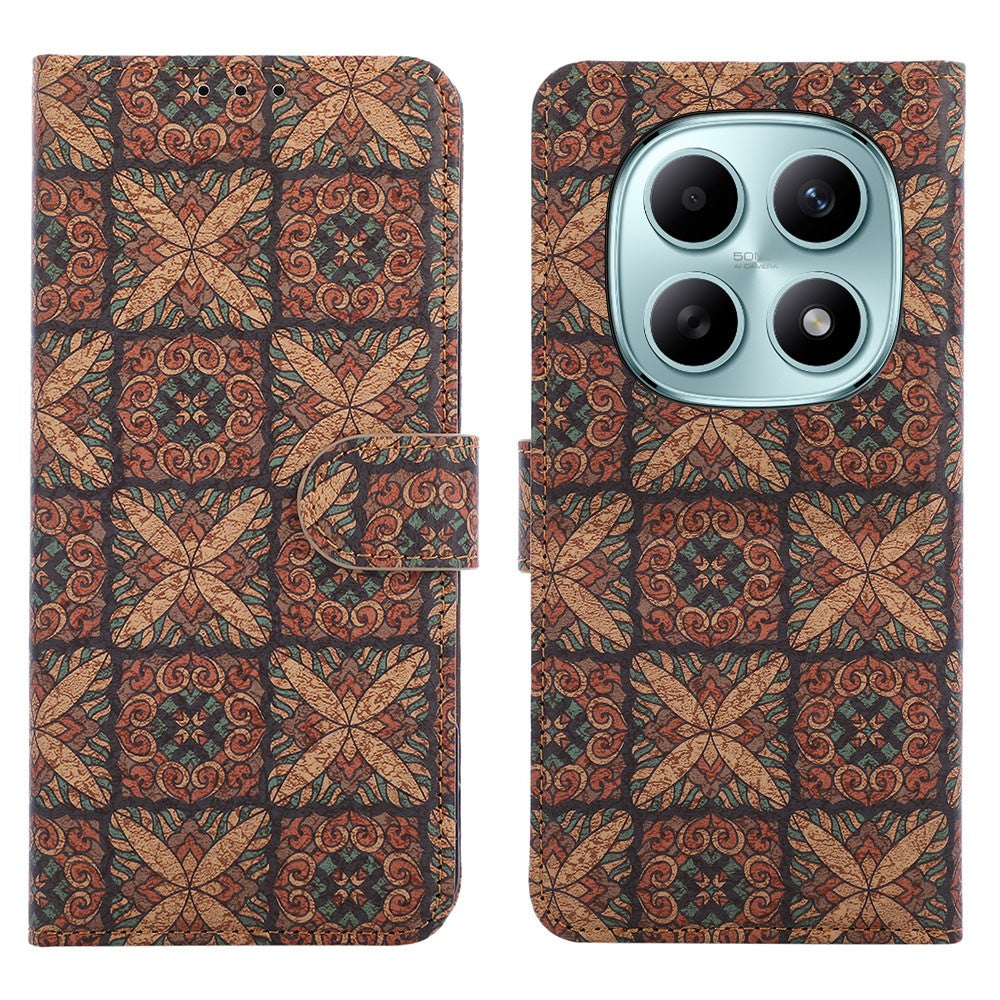 For Xiaomi Poco M8 5G / Redmi Note 15 5G (Global) Leather Wallet Case Bohemian-style TPU PU Phone Cover with Stand