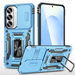 For Samsung Galaxy S26+ Case Kickstand Slide Lens Lid PC + TPU Drop-Proof Phone Cover