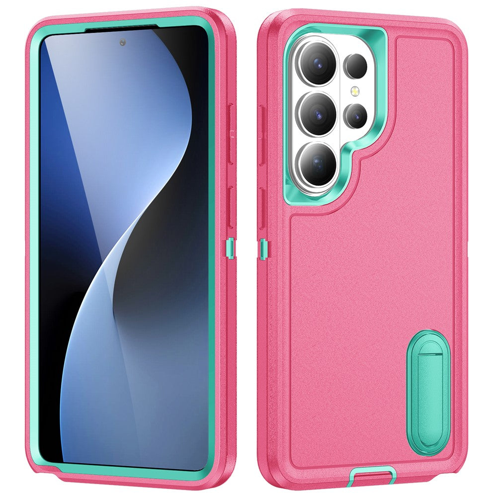 For Samsung Galaxy S26 Ultra Case PC + Silicone + EVA Anti-Drop Kickstand Phone Cover
