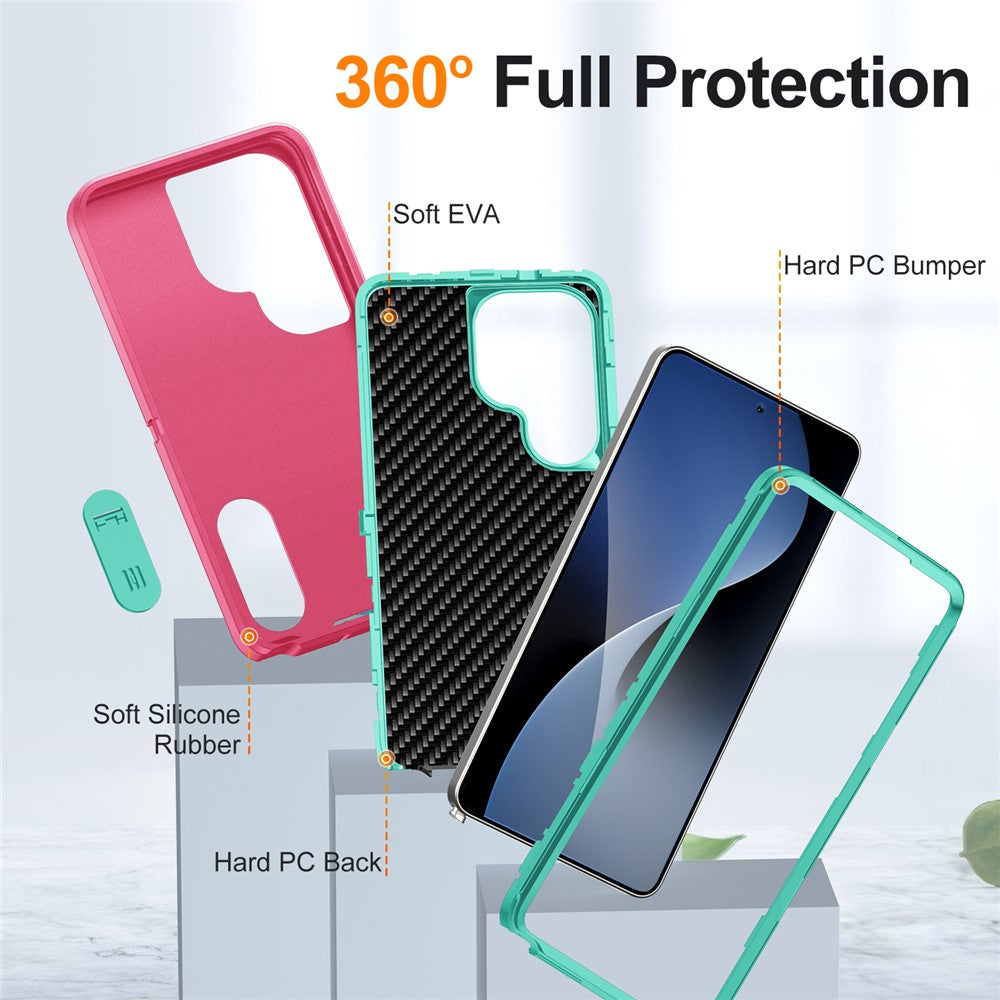 For Samsung Galaxy S26 Ultra Case PC + Silicone + EVA Anti-Drop Kickstand Phone Cover