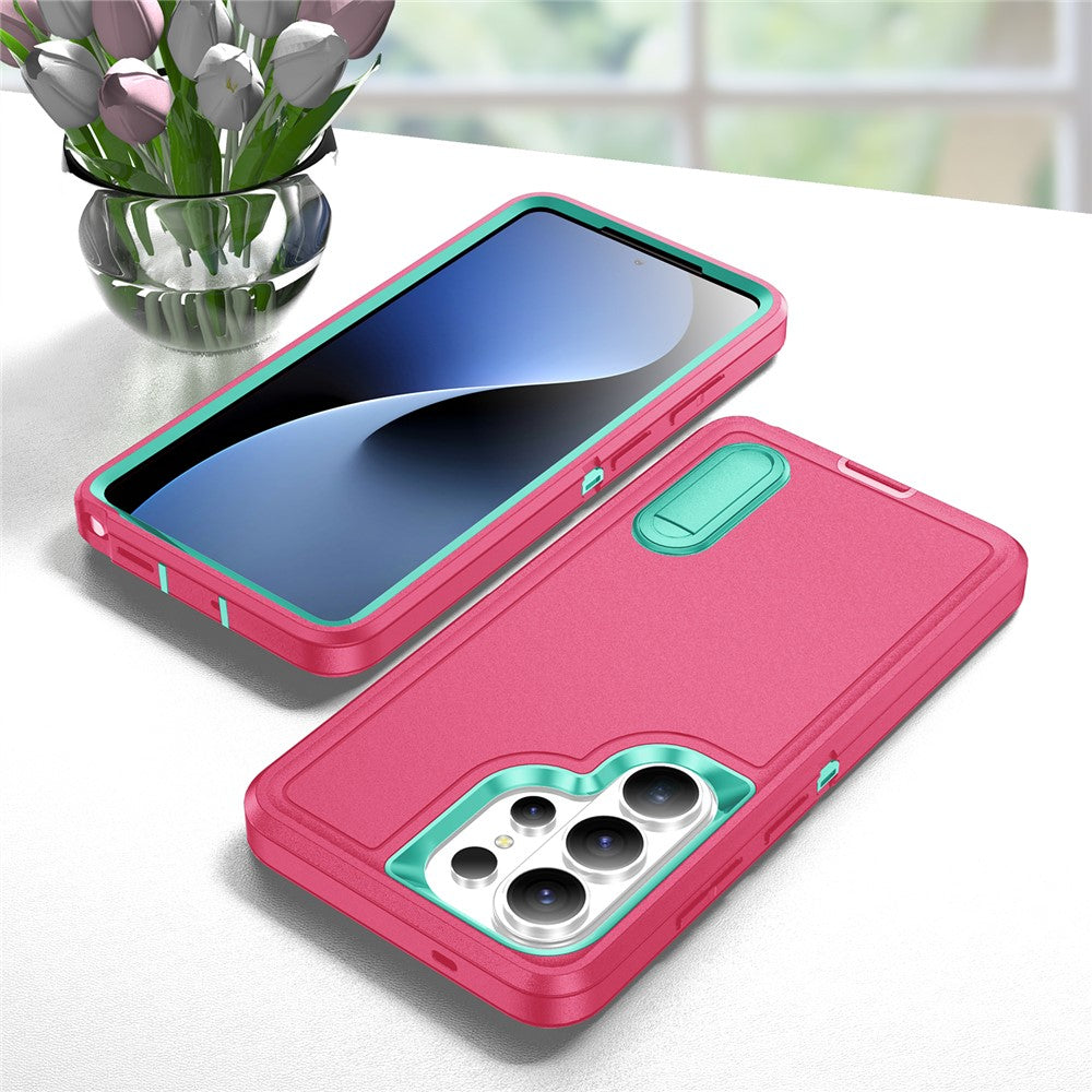 For Samsung Galaxy S26 Ultra Case PC + Silicone + EVA Anti-Drop Kickstand Phone Cover