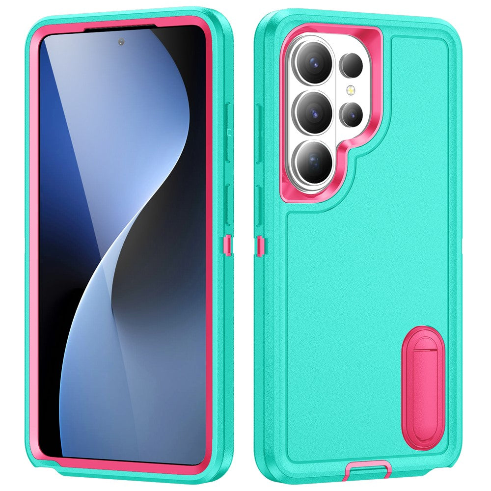 For Samsung Galaxy S26 Ultra Case PC + Silicone + EVA Anti-Drop Kickstand Phone Cover