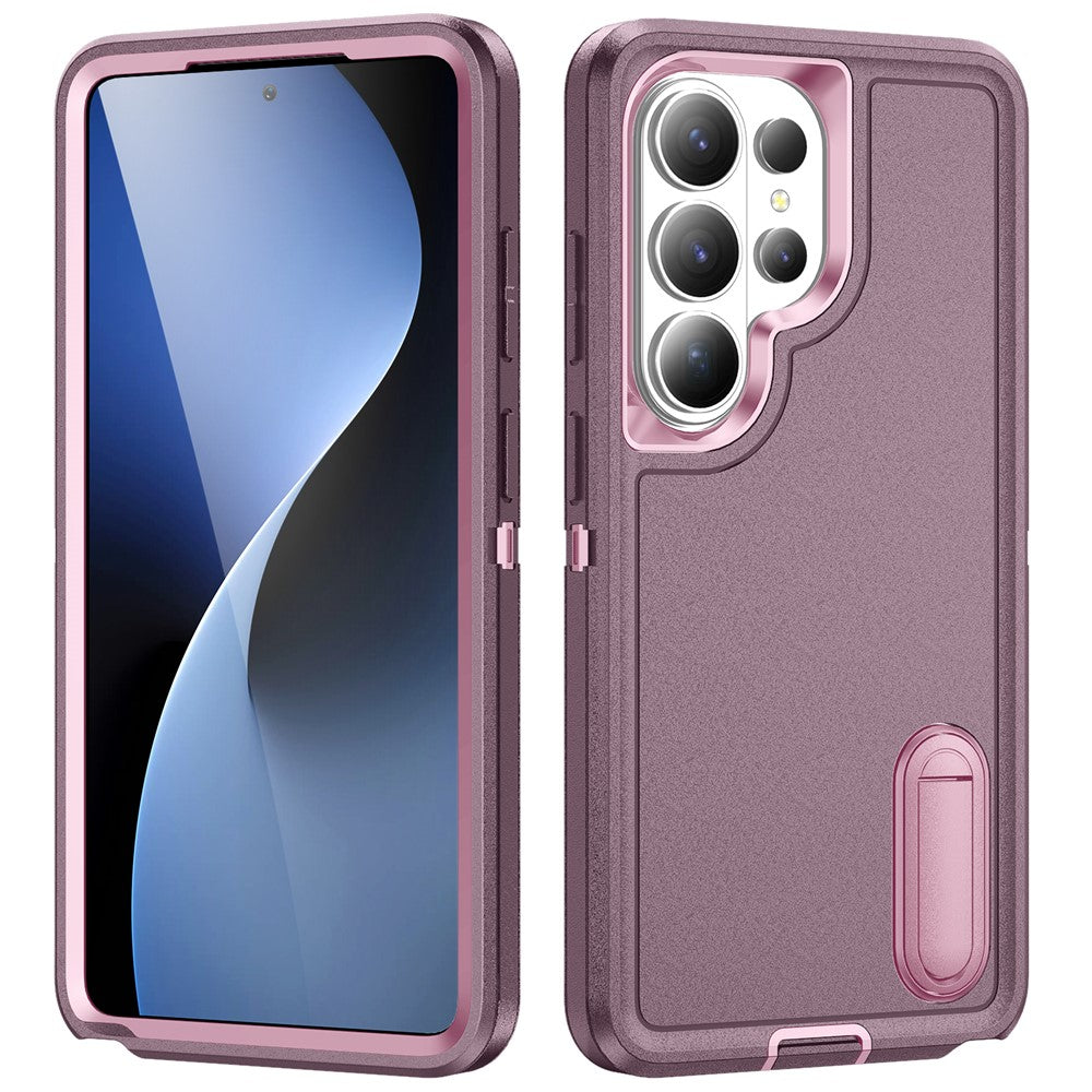 For Samsung Galaxy S26 Ultra Case PC + Silicone + EVA Anti-Drop Kickstand Phone Cover