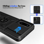 For OnePlus 15R 5G Case with Slide Camera Lid PC + TPU Kickstand Phone Cover