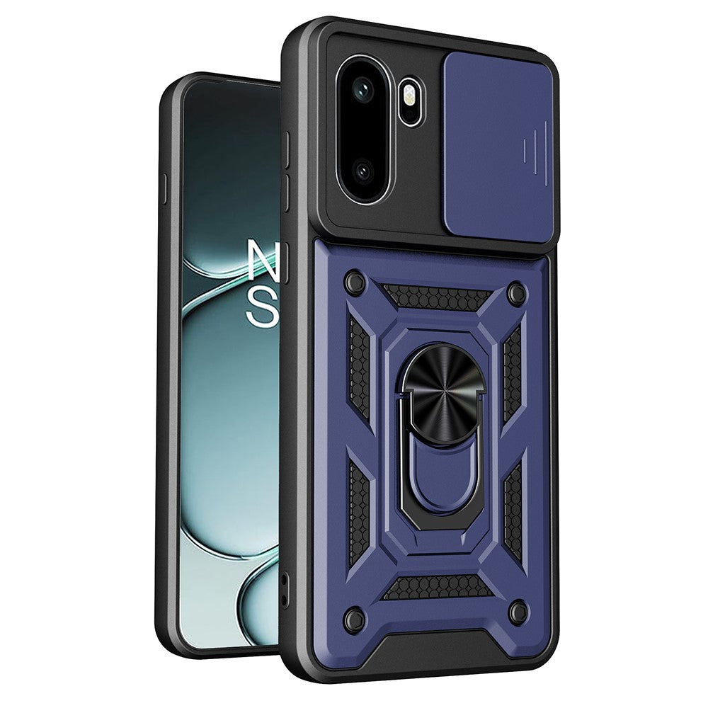 For OnePlus 15R 5G Case with Slide Camera Lid PC + TPU Kickstand Phone Cover