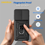 AMORUS För OnePlus 15R 5G Skal Stativ PC + TPU mobilskal med Kameralinsreglage