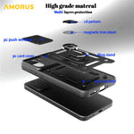 AMORUS För OnePlus 15R 5G Skal Stativ PC + TPU mobilskal med Kameralinsreglage
