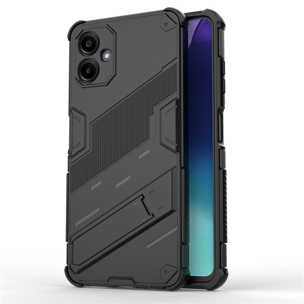 Til Samsung Galaxy A06 4G cover PC + TPU stødsikkert telefoncover med støttefod