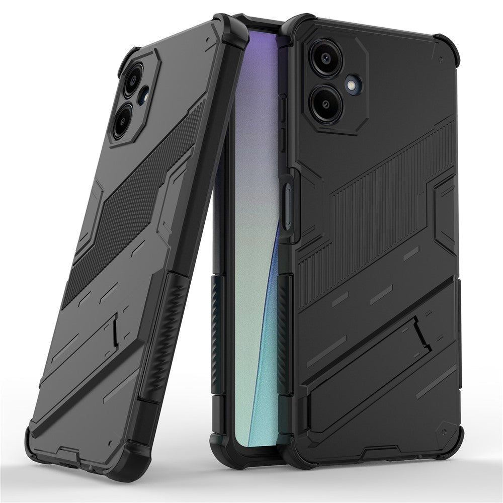 Til Samsung Galaxy A06 4G cover PC + TPU stødsikkert telefoncover med støttefod
