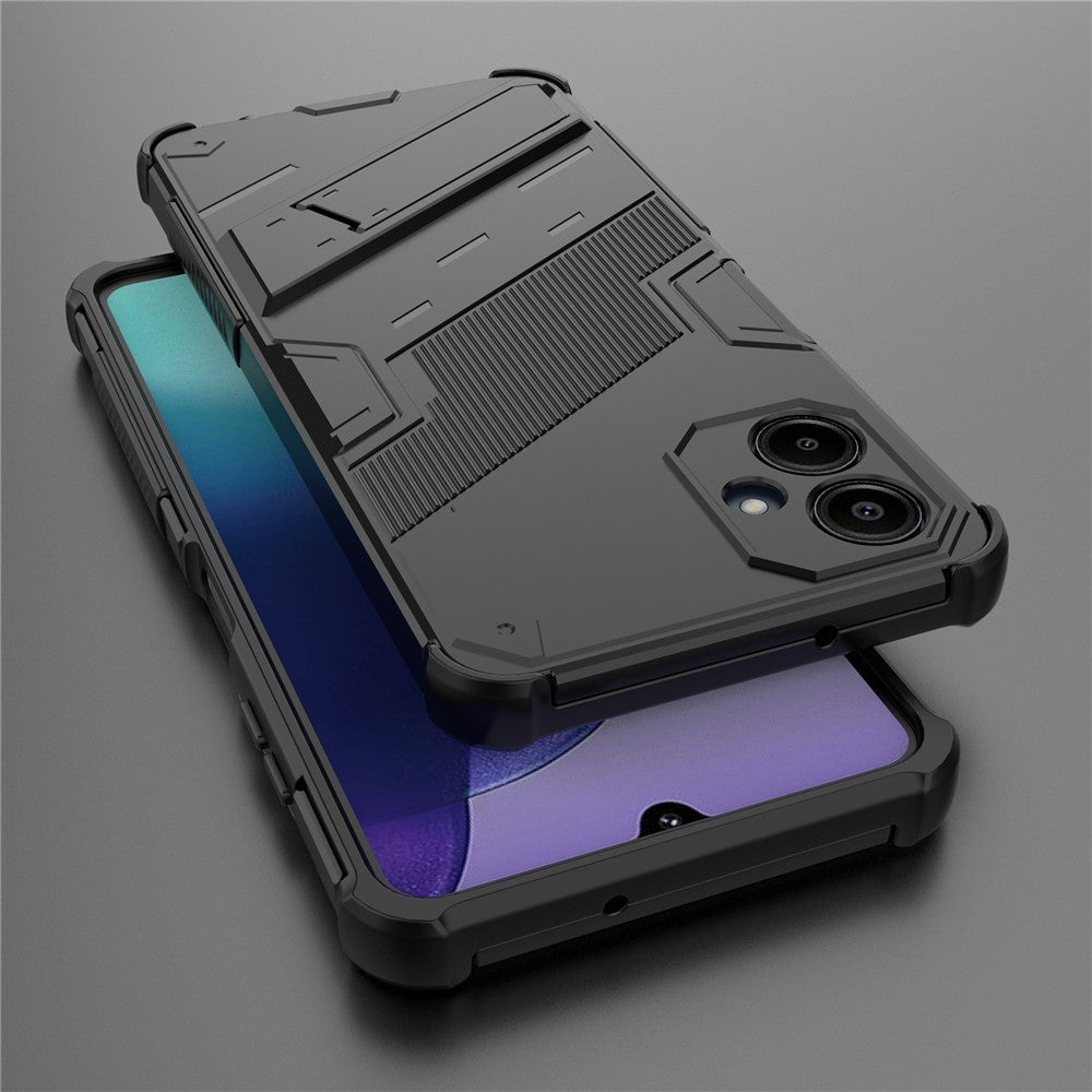 Til Samsung Galaxy A06 4G cover PC + TPU stødsikkert telefoncover med støttefod