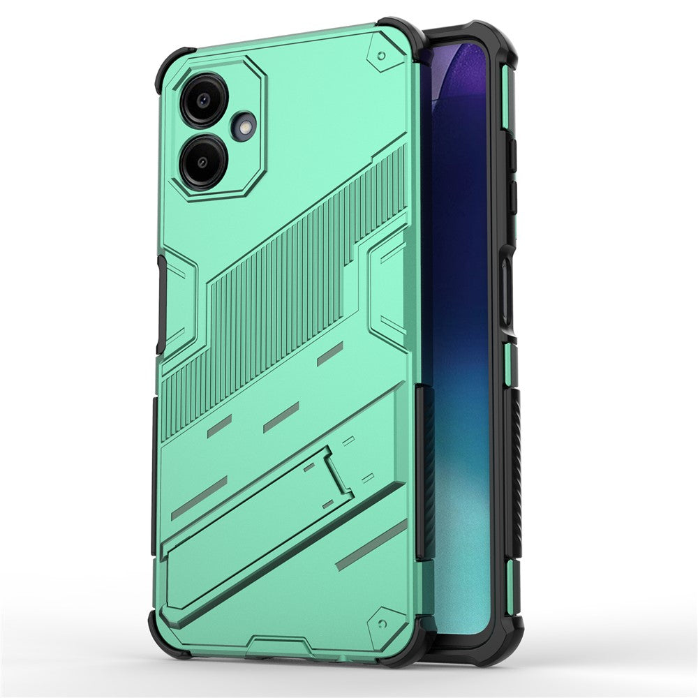 Til Samsung Galaxy A06 4G cover PC + TPU stødsikkert telefoncover med støttefod