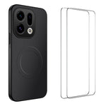 WANLONFENG Magnetiskt Skal För Oppo Find X9 5G TQ1-serien Kolfiberstruktur PC TPU mobilskal med 2 st. skärmfilmer