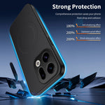 WANLONFENG Magnetiskt Skal För Oppo Find X9 5G TQ1-serien Kolfiberstruktur PC TPU mobilskal med 2 st. skärmfilmer