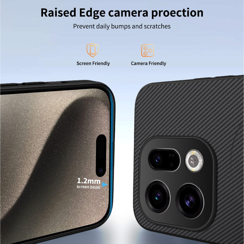 WANLONFENG Magnetiskt Skal För Oppo Find X9 5G TQ1-serien Kolfiberstruktur PC TPU mobilskal med 2 st. skärmfilmer