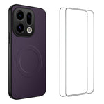 WANLONFENG Magnetiskt Skal För Oppo Find X9 5G TQ1-serien Kolfiberstruktur PC TPU mobilskal med 2 st. skärmfilmer