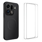 WANLONFENG Magnetiskt Skal För Oppo Find X9 Pro 5G TQ1-serien Kolfiberstruktur PC TPU mobilskal med 2 st. skärmfilmer