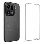 WANLONFENG Magnetiskt Skal För Oppo Find X9 Pro 5G TQ1-serien Kolfiberstruktur PC TPU mobilskal med 2 st. skärmfilmer