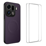 WANLONFENG Magnetiskt Skal För Oppo Find X9 Pro 5G TQ1-serien Kolfiberstruktur PC TPU mobilskal med 2 st. skärmfilmer