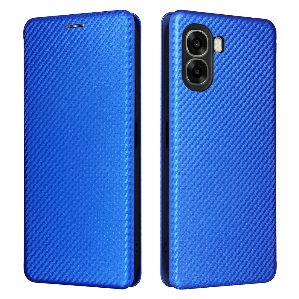 Phone Case For Oppo A6x 5G  /  A6x 4G Carbon Fiber Texture Drop-Proof PU Leather Phone Cover
