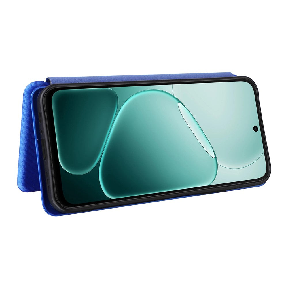 Phone Case For Oppo A6x 5G  /  A6x 4G Carbon Fiber Texture Drop-Proof PU Leather Phone Cover