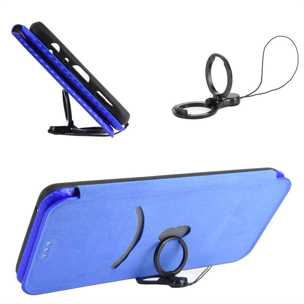 Phone Case For Oppo A6x 5G  /  A6x 4G Carbon Fiber Texture Drop-Proof PU Leather Phone Cover