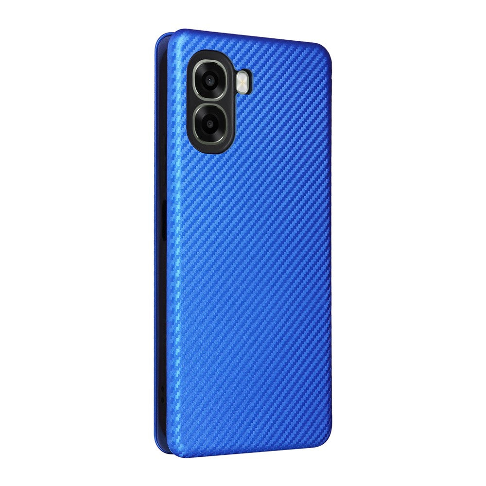 Phone Case For Oppo A6x 5G  /  A6x 4G Carbon Fiber Texture Drop-Proof PU Leather Phone Cover