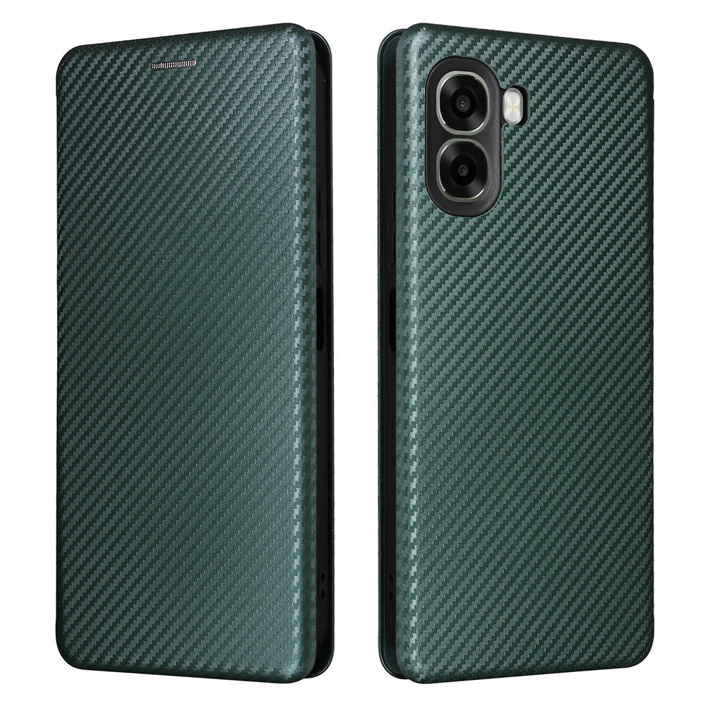 Phone Case For Oppo A6x 5G  /  A6x 4G Carbon Fiber Texture Drop-Proof PU Leather Phone Cover