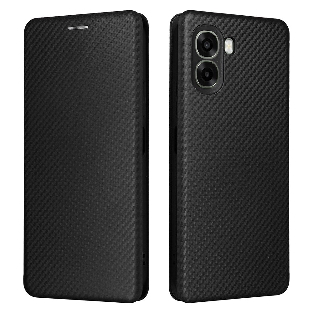 Phone Case For Oppo A6x 5G  /  A6x 4G Carbon Fiber Texture Drop-Proof PU Leather Phone Cover