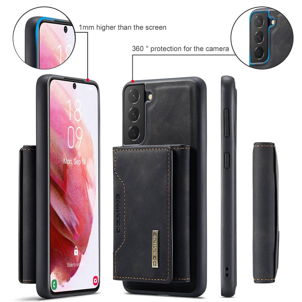 DG.MING M2-serien för Samsung Galaxy S23 mobilskal magnetiskt absorberande avtagbart plånboksskal med stativ och skyddande fodral
