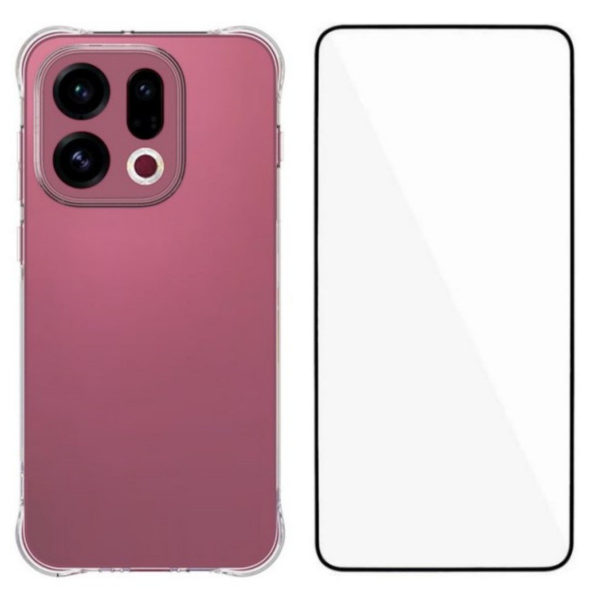 WANLONFENG För Oppo Find X9 5G Skal WL-serien 2.0mm TPU mobilskal med Härdat Glasfilm