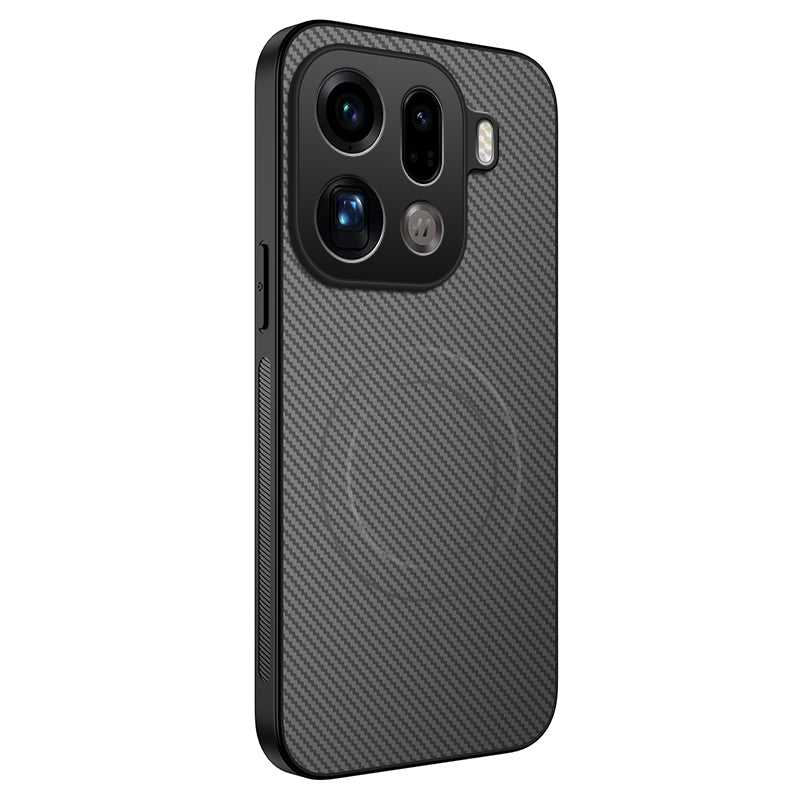 WANLONFENG Magnetiskt Skal För Oppo Find X9 Pro 5G TQ-serien Kolfiberstruktur PC TPU mobilskal
