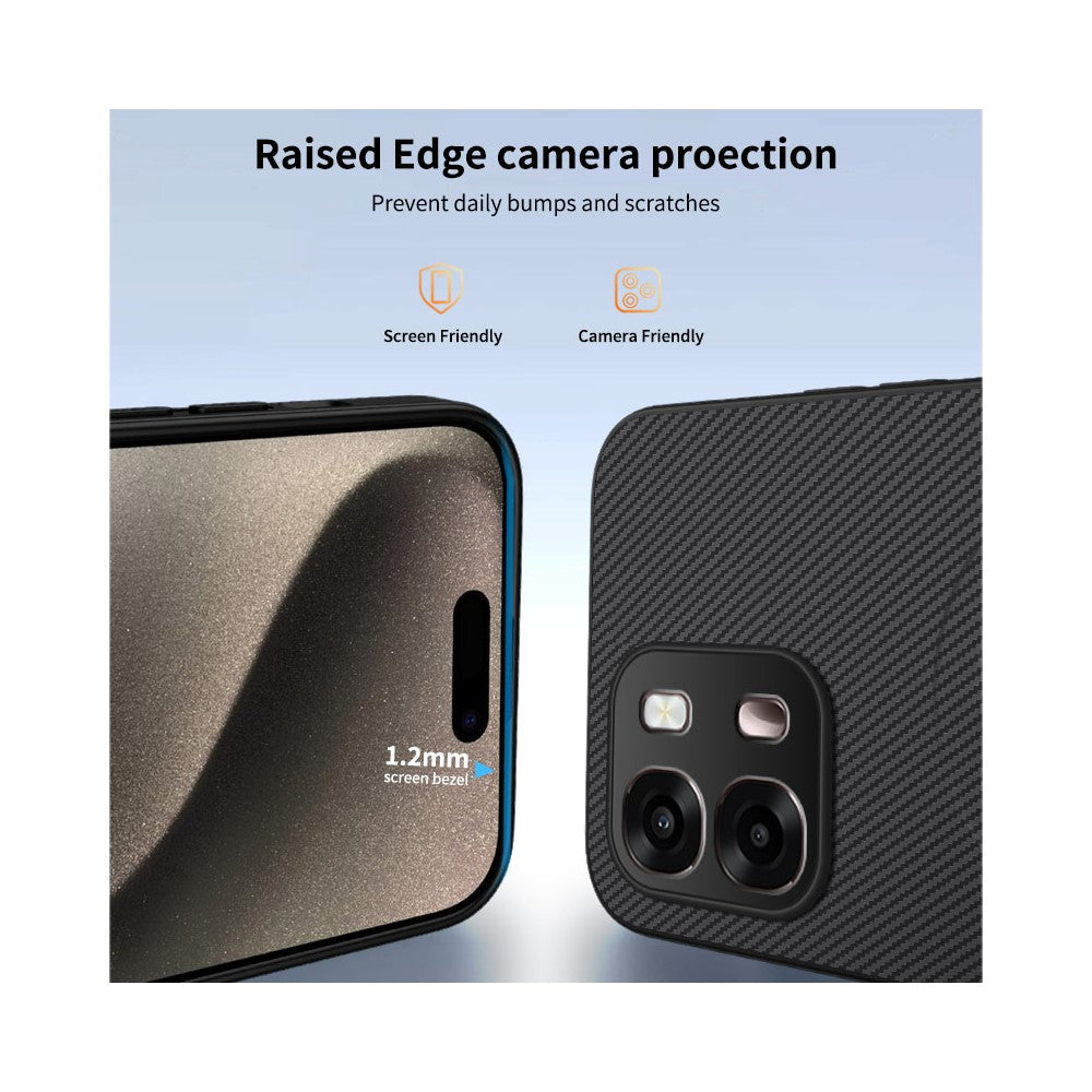 WANLONFENG For Oppo A6x 4G / Oppo A6x 5G Magnetic Case  TQ Series Carbon Fiber Texture PC TPU Phone Cover