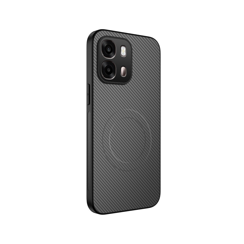 WANLONFENG For Oppo A6x 4G / Oppo A6x 5G Magnetic Case  TQ Series Carbon Fiber Texture PC TPU Phone Cover