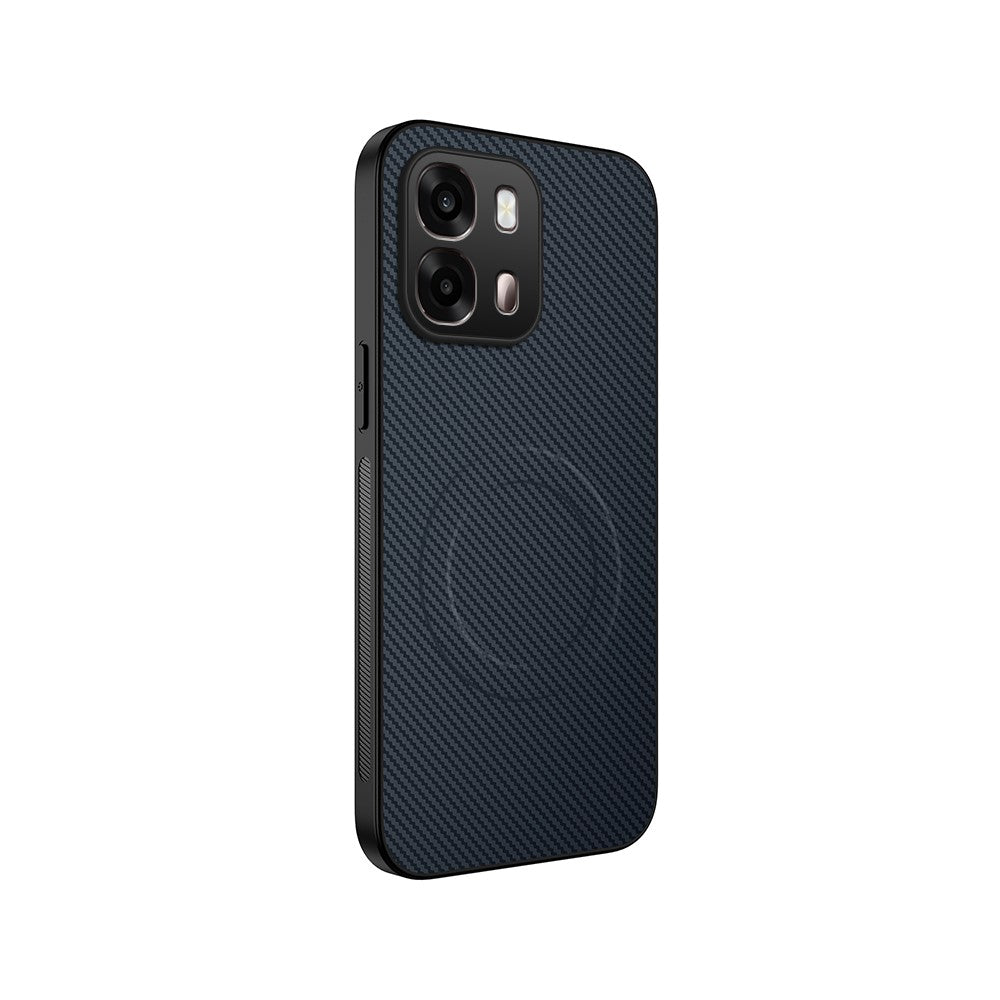 WANLONFENG For Oppo A6x 4G / Oppo A6x 5G Magnetic Case  TQ Series Carbon Fiber Texture PC TPU Phone Cover