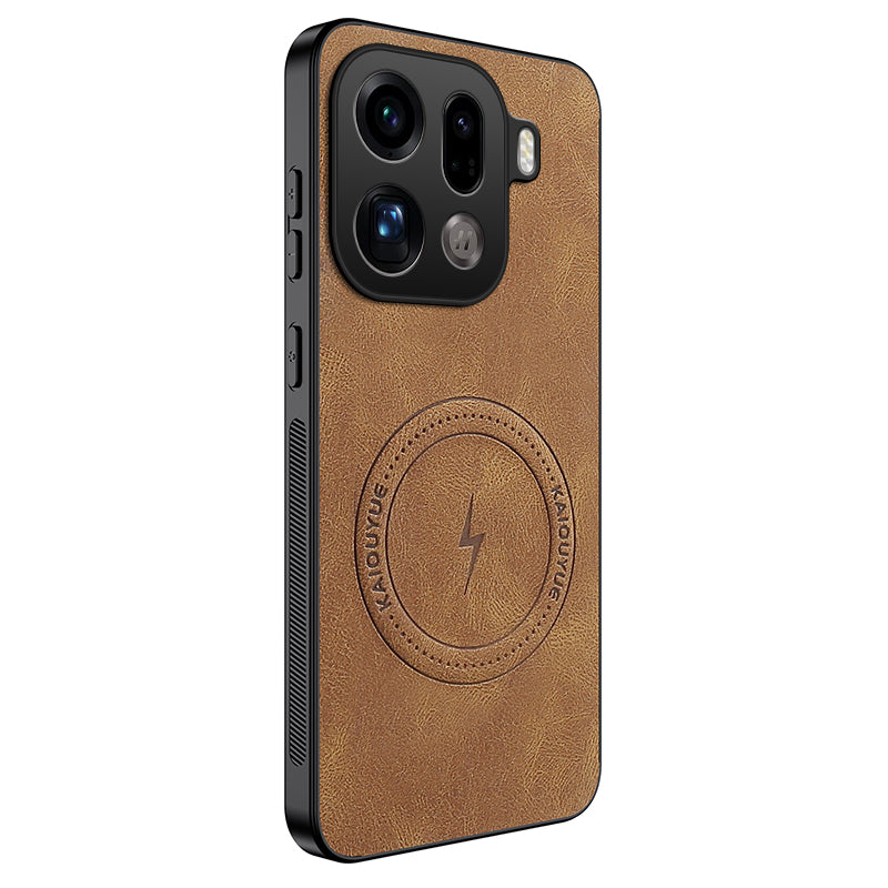 WANLONFENG Magnetiskt Skal För Oppo Find X9 Pro 5G SD1-serien Nappatextur PC TPU mobilskal