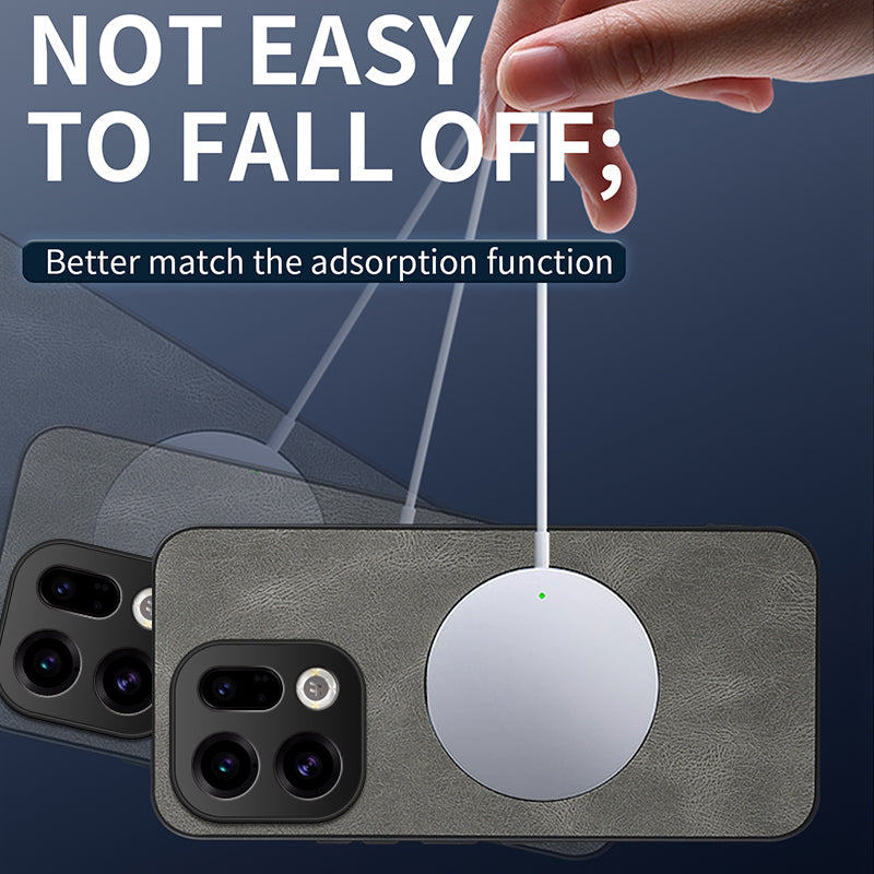 WANLONFENG For Oppo Find X9 5G Magnetic Case  SD1 Series Nappa Texture PC TPU Phone Cover