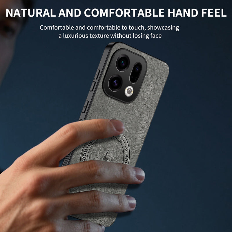 WANLONFENG For Oppo Find X9 5G Magnetic Case  SD1 Series Nappa Texture PC TPU Phone Cover