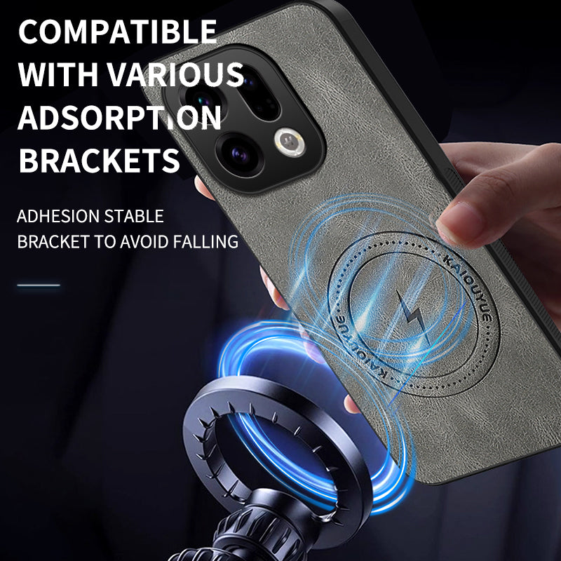 WANLONFENG For Oppo Find X9 5G Magnetic Case  SD1 Series Nappa Texture PC TPU Phone Cover