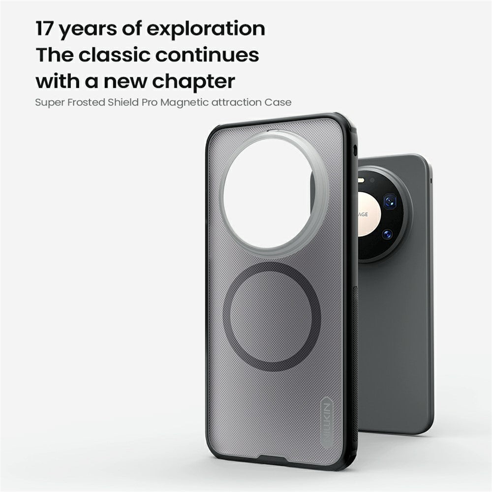 NILLKIN Super Frosted Shield Pro for Huawei Mate 80 Pro Max Magnetic Case Matte PC TPU Clear Black Phone Back Cover