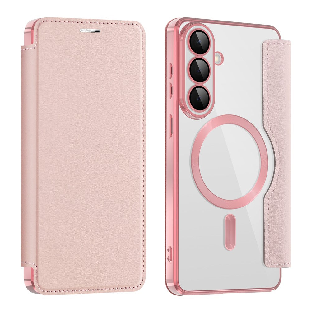 For Samsung Galaxy S26 Magnetic Case RFID Blocking Card Holder Leather Phone Cover with Lens Film