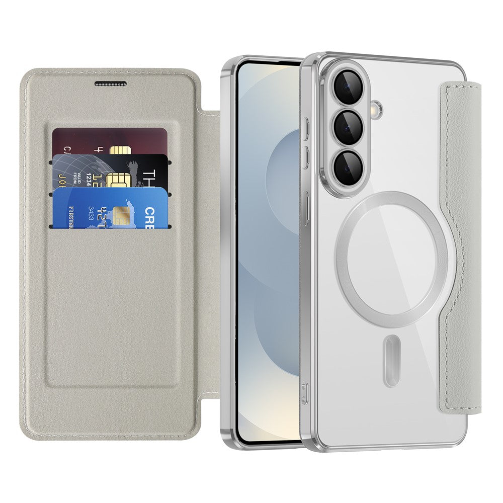 Samsung Galaxy S26+ magnetisk skal, RFID-blokerende kortholder, lædermobilcover med linsefilm