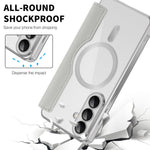 Samsung Galaxy S26+ magnetisk skal, RFID-blokerende kortholder, lædermobilcover med linsefilm