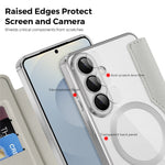 Samsung Galaxy S26+ magnetisk skal, RFID-blokerende kortholder, lædermobilcover med linsefilm