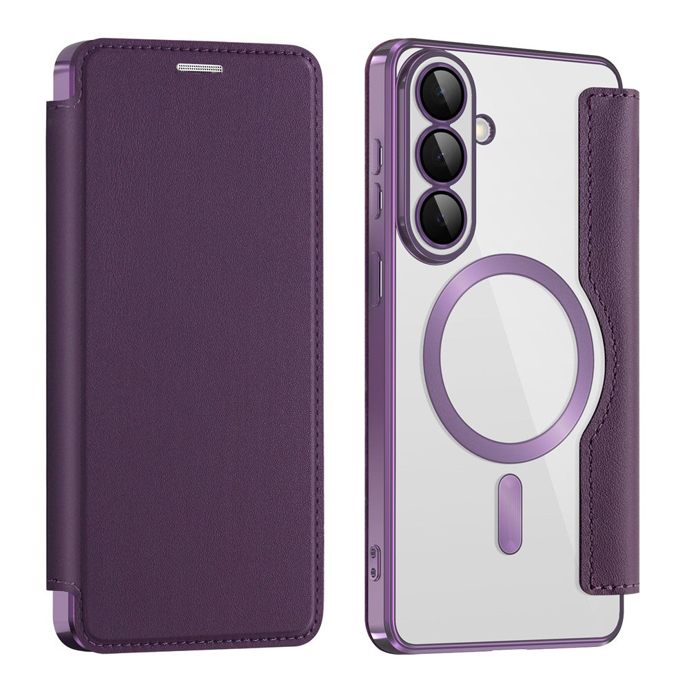 Samsung Galaxy S26+ magnetisk skal, RFID-blokerende kortholder, lædermobilcover med linsefilm