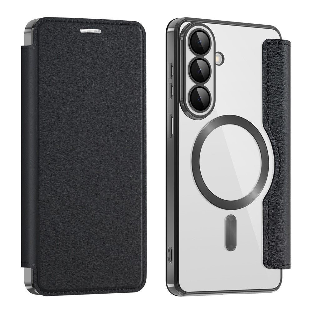 Samsung Galaxy S26+ magnetisk skal, RFID-blokerende kortholder, lædermobilcover med linsefilm