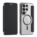 För Samsung Galaxy S26 Ultra Magnetfodral RFID-blockerande korthållare Lädertelefonfodral med linsfilm